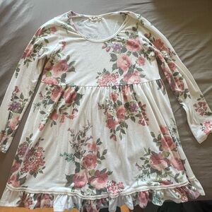 Floral Long Sleeve adult short dress